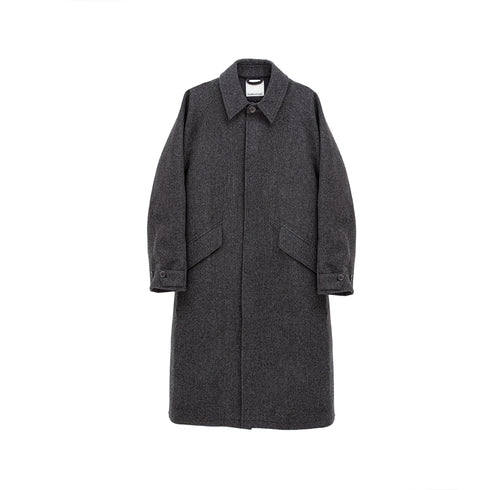 YMC Tyrell Trench Coat Grey Melange P0ZAA 198908130223 Front Degliuberti